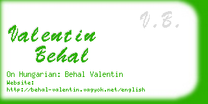 valentin behal business card